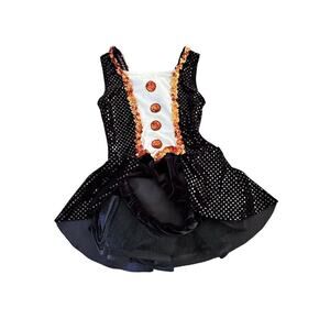 A Wish Come True Girls' Black Orange Mery Sequin Beaded Costume Dress Size 5-7